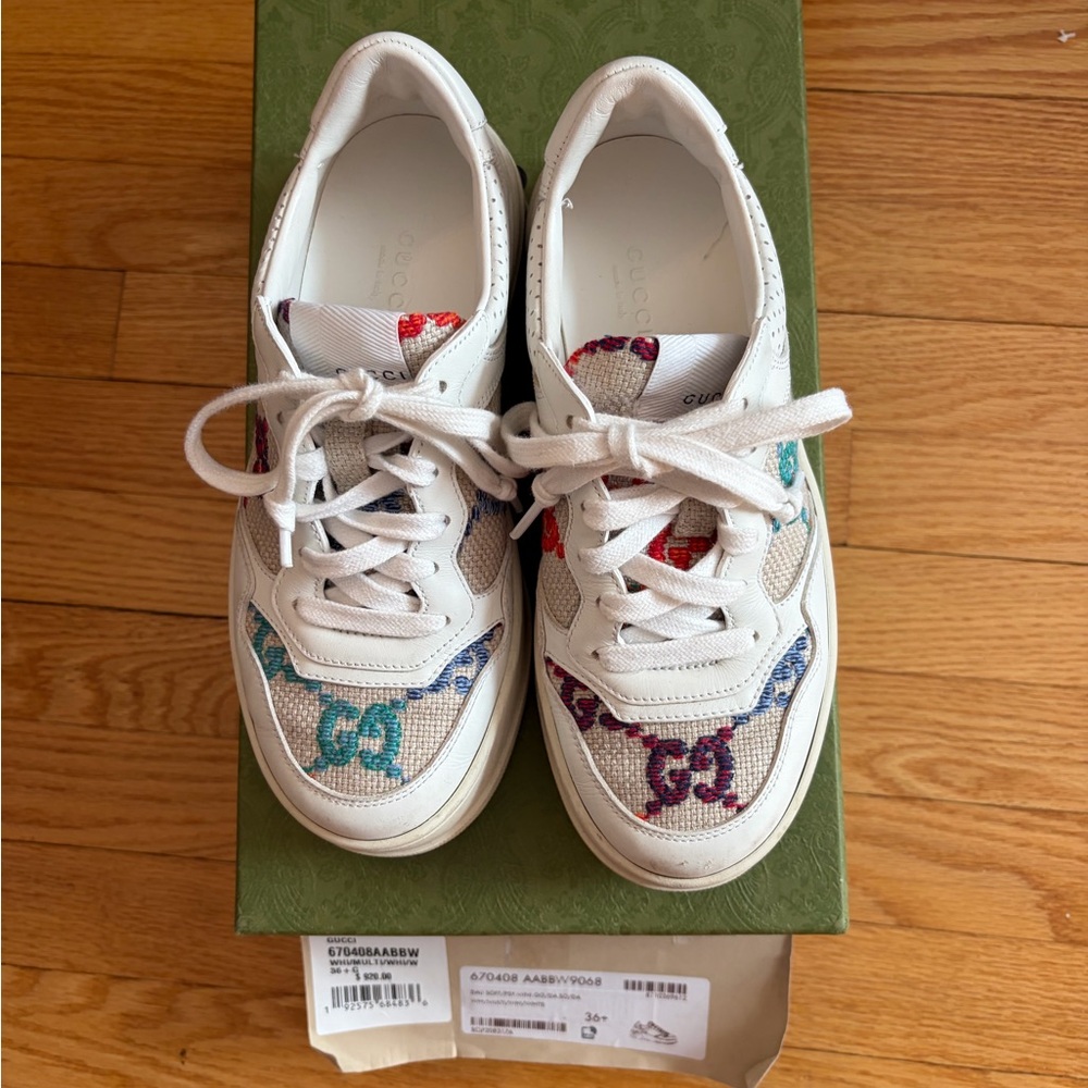 Gucci - 36.5 Women's GG Logo Platform Low Top Sneakers